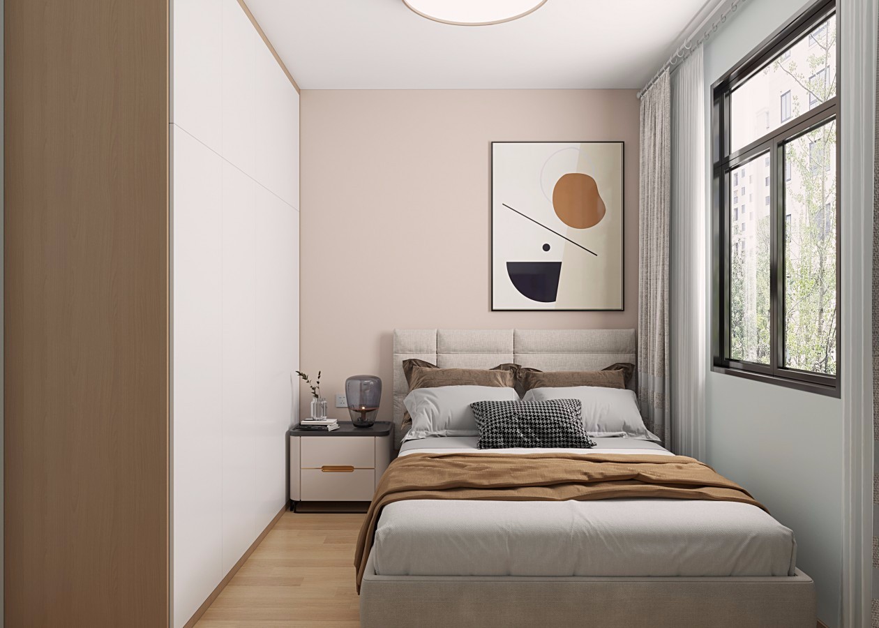 恒大綠洲80m&sup2;北歐風(fēng)案例-次臥效果圖