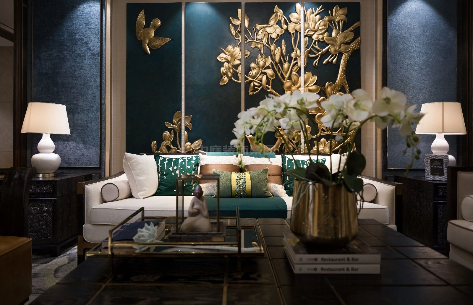 瀚林錦城120m&sup2;新中式風(fēng)格案例